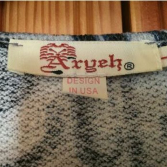 Aryeh Knit Geometric Long Sleeve Black/Grey/Blue S - Picture 3 of 5
